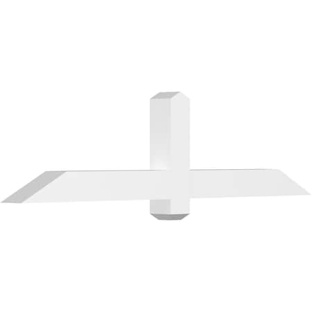 Ekena Millwork Eugene Architectural Grade PVC Gable Bracket, 60"W x 15"H x 4"D x 4"F, 6/12 Pitch GBP060X15X0404EUG00